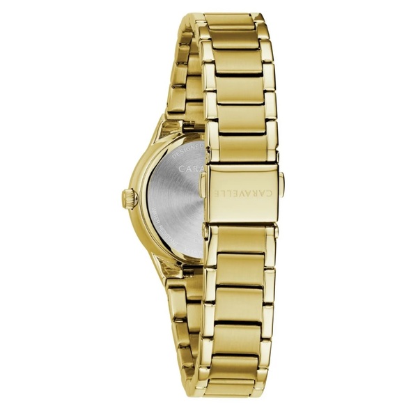 Caravelle Women's Diamond Accent Marker Quartz Gold Tone Watch 30mm 44P101 - Picture 2 of 4